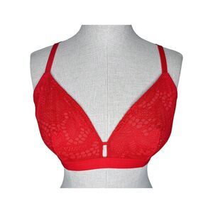 Lively | Busty Bralette * sz 1 * Palm Lace Tomato Red Comfy Wire Free Wireless